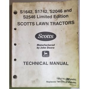 John Deere Scotts Lawn Tractors TM1776 Technical Manual